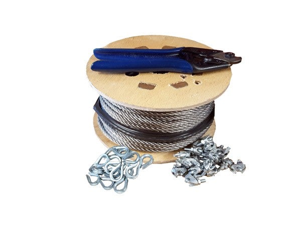 Wire Rope Kit - 3.0mm Wire, Wire Cutters, Thimbles and Grips