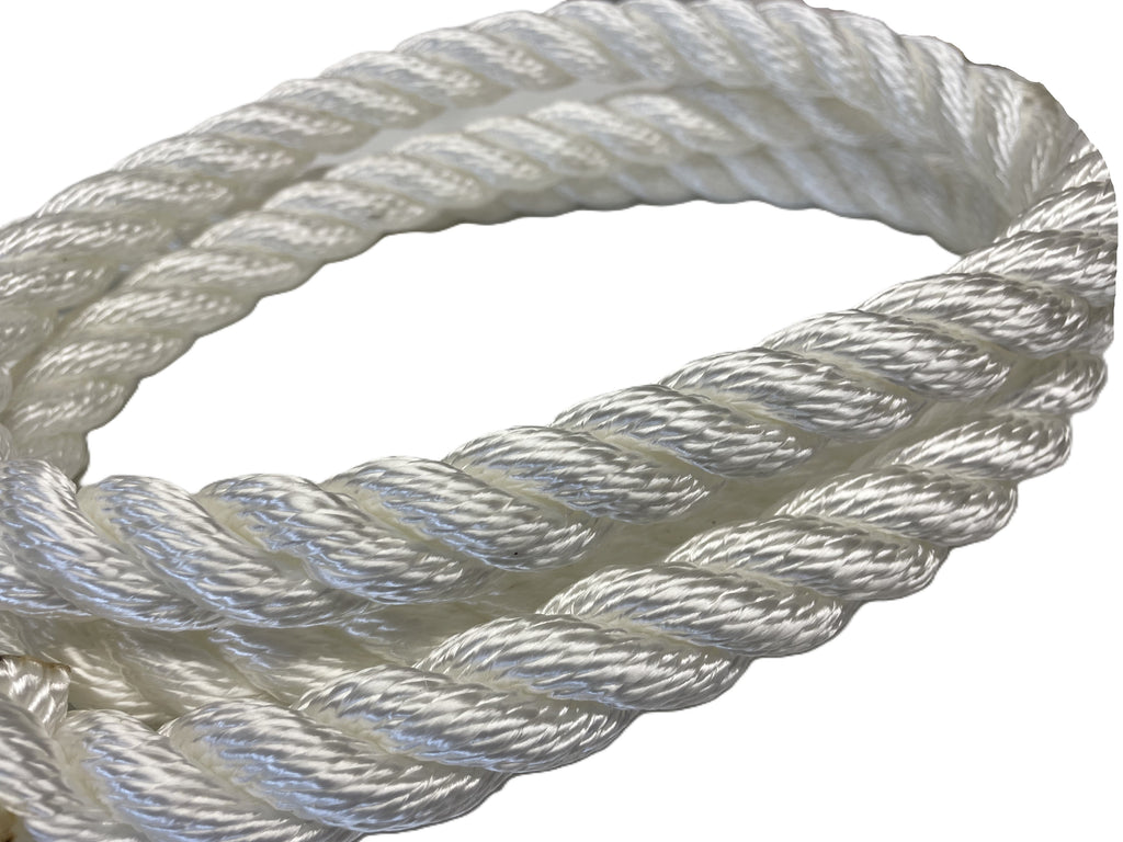 Hard Rope 3-Strand Boat Mooring Strop, 2 x Galv Hard Eyes, Mooring Rope, Boat Ro ...