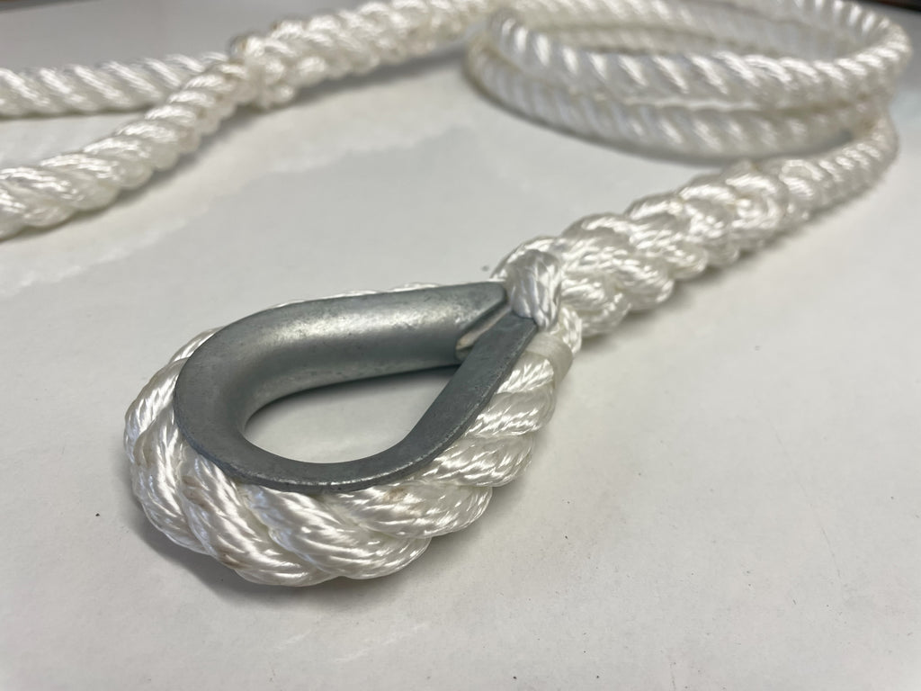 3-Strand Boat Mooring Strop, Galv Hard Eye and Soft Eye Loop, Mooring ...