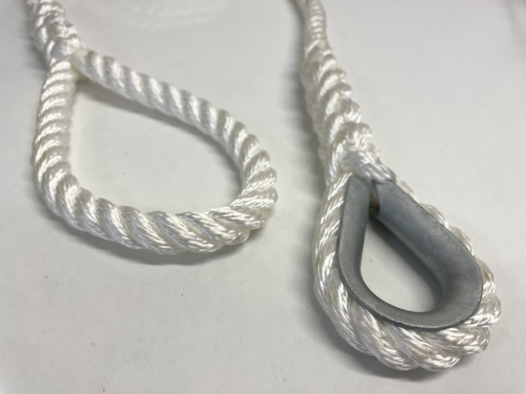 3-Strand Boat Mooring Strop, Galv Hard Eye and Soft Eye Loop, Mooring ...