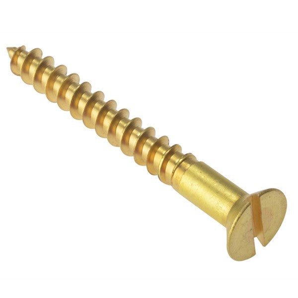 No. 10 Slotted Countersunk Woodscrew - Brass