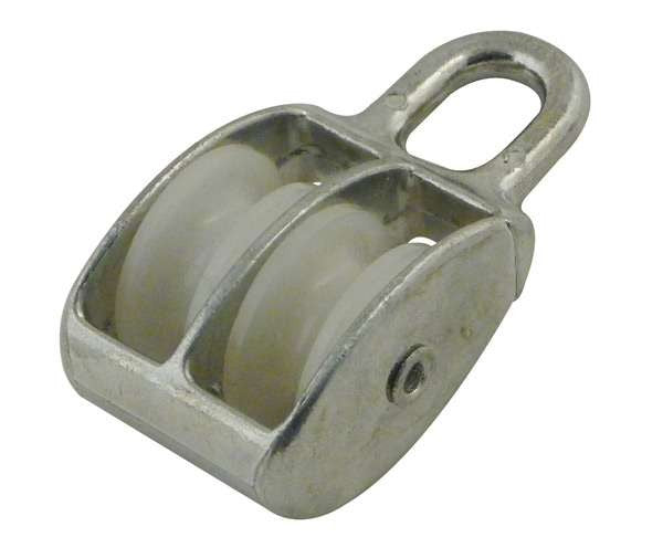 Zinc Plated Double Awning Pulley with Nylon Sheave