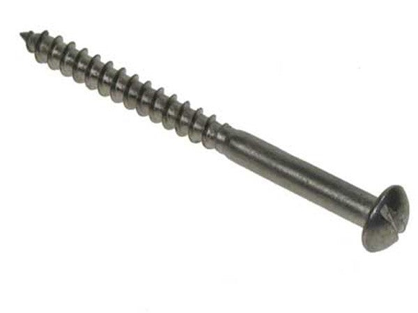 No. 10 Slotted Pan Head Woodscrew - A2 Stainless Steel