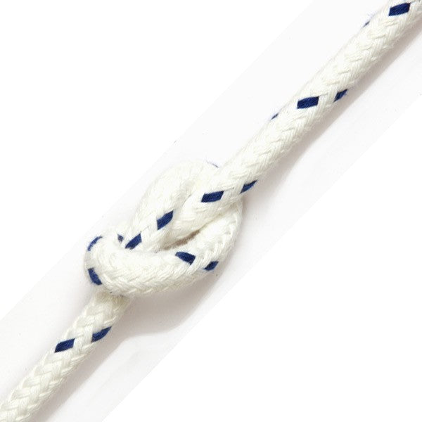 Matt Polyester Braid on Braid Rope - White with blue fleck