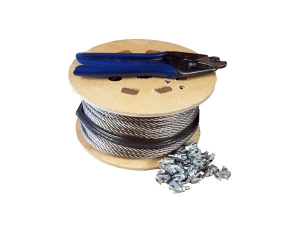 Wire Rope Kit - 3.0mm Wire, Wire Cutters and 20 Grips